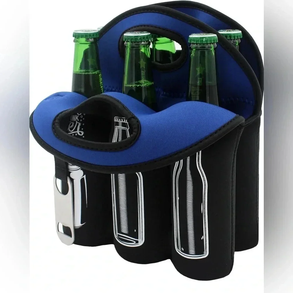 6 Pack Bottle Carrier Insulated Neoprene Beer Bottle Holder for Travel